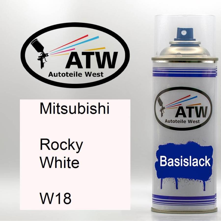 Mitsubishi, Rocky White, W18: 400ml Sprühdose, von ATW Autoteile West.